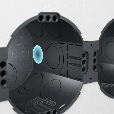 ...or by the fully insulated connection close to the base in the one-gang junction boxes,...