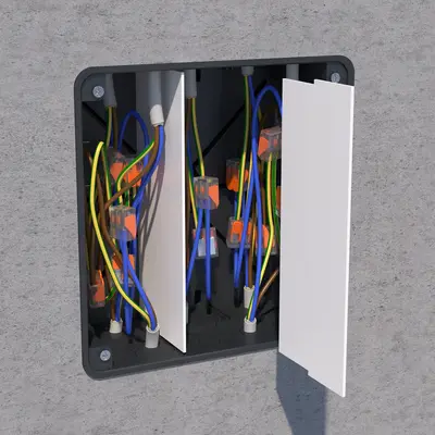 Met insteekbare scheidingswanden kunnen meerdere circuits veilig binnen één doos gescheiden worden.