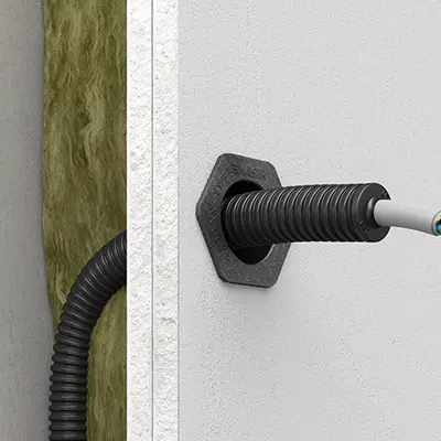 Bei Installationen in Brandschutzbereichen verschließt der Dichtstopfen die Rohrenden und sorgt für den rauchdichten Raumabschluss.