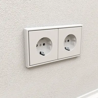 Example of installation of a double socket