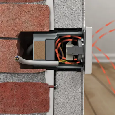 Airtightness: · Maintains the level of airtightness · No air through-flow possible · Air flow behind the insulation system is prevented · No convection · No entry of mould spores