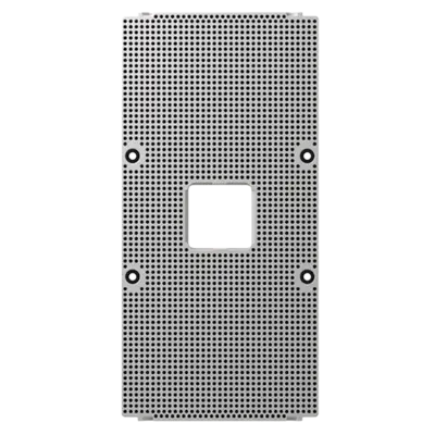 Universal mounting plate with broken-out exit for luminaires.