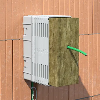 Breng de meegeleverde steenwol in.