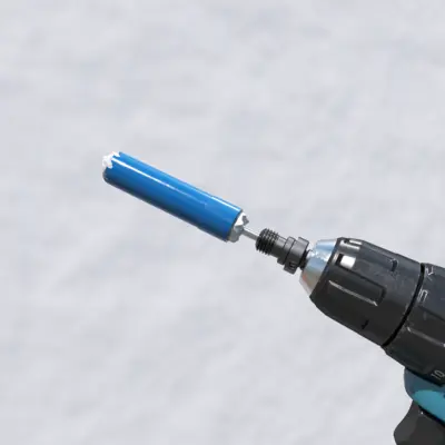 By simply unscrewing the cutter head, the drilled core can be removed quickly using a centering drill.