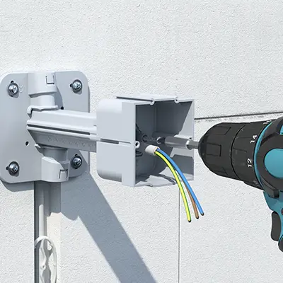 The front fixing and the depth stop always ensure exact fitting and prevent incorrect installation.