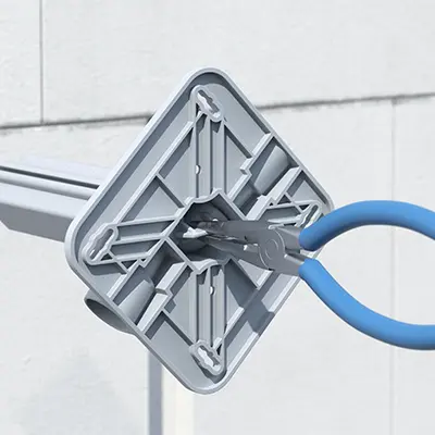 The internal cable routing can easily be broken off to permit cable routing from the rear.