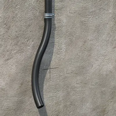 Masonry with conduit exit.