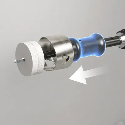 Push out and remove the drilled core using the push handle.