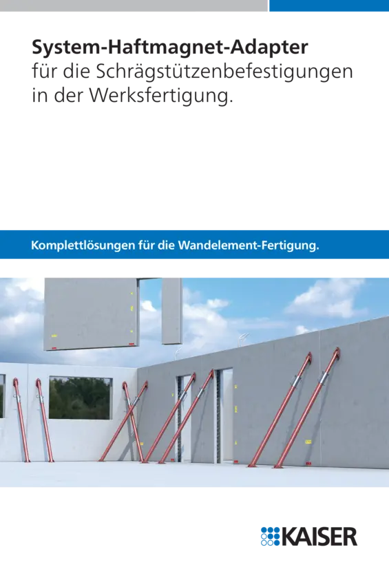 System-Haftmagnet-Adapter für die Schrägstützenbefestigungen in der Werksfertigung.