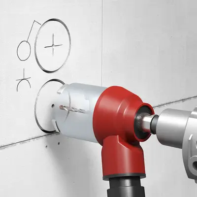 The centring holes serve as a precise guide for the diamond drill bit.