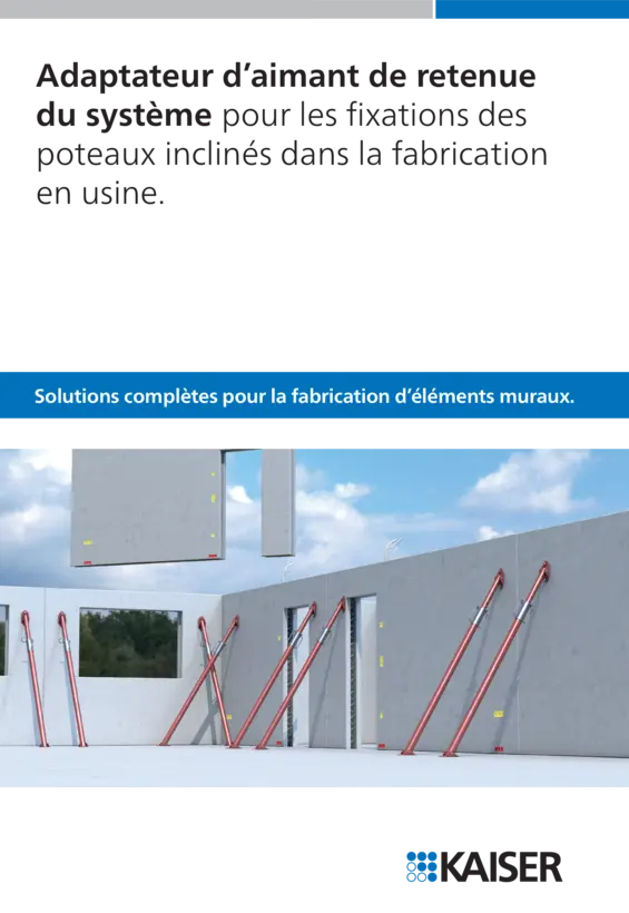 Adaptateur de système d'aimants permanents pour les fixations de poteaux inclinés dans la fabrication en usine.