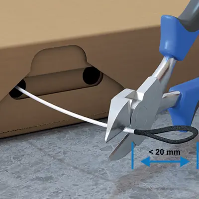 En option : pour les micro-conduits < 12 mm, la boucle doit être coupée.