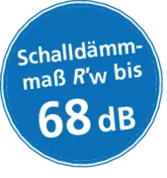 Schalldämmmaß R'w bis 68 dB