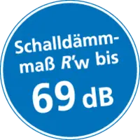 Schalldämmmaß R'w bis 69 dB