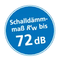 Schalldämmmaß R'w bis 72 dB