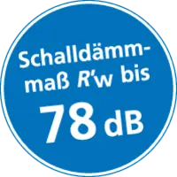 Schalldämmmaß R'w bis 78 dB