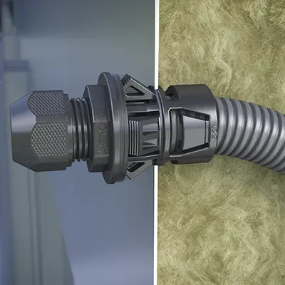 Encliqueter la traversée de façade Syntec® dans la façade.