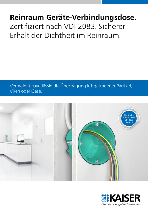 Reinraum Geräte-Verbindungsdose