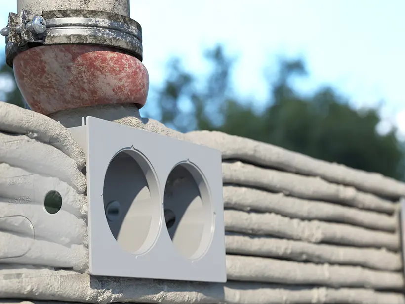 Elektro-Installation bei 3D-gedruckten Gebäuden