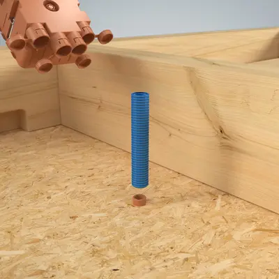 Alternatively, screw the positioning element in place at the desired location, and either mount the junction box directly on it or, if necessary to bridge a height gap, cut a piece of conduit to the desired length ...