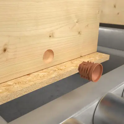 Create a hole of the appropriate diameter in the prefabricated panel.