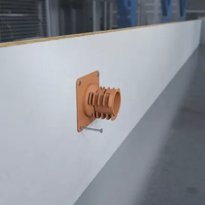 Alternatively, the junction element can be nailed to the inside of a wooden panel.