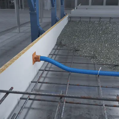 Click the conduit into place and fill the structural element with the appropriate material.
