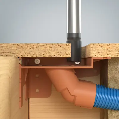 Create a hole to suit the shape of the transition unit Wood.