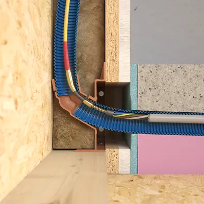 The curved conduit entries enable cables to be pulled through easily and reliably.
