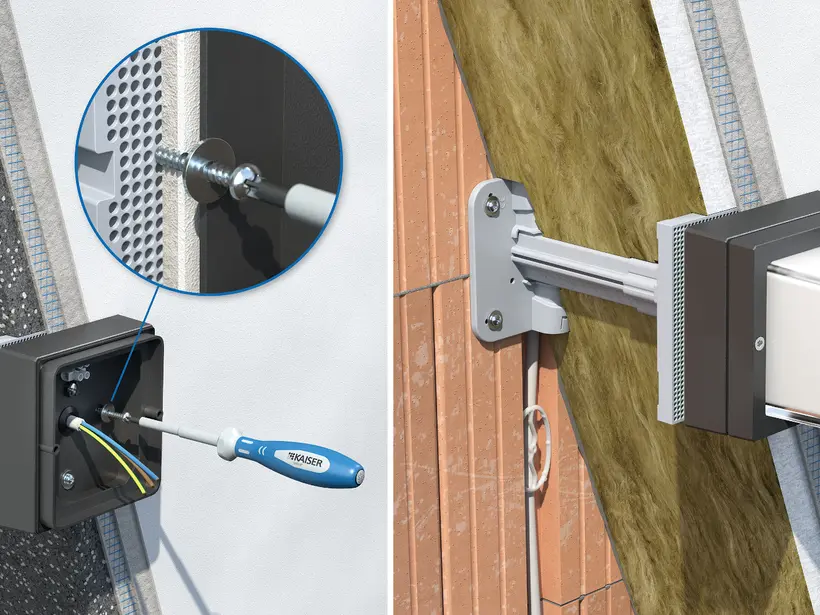 Teleskop-System für gedämmte Fassaden und Decken