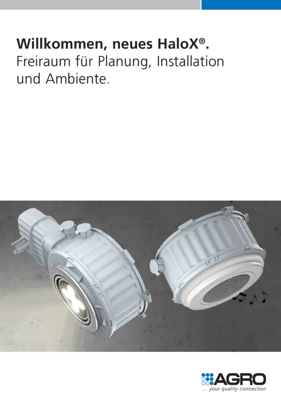HaloX® Housings for luminaires and loudspeakers.
