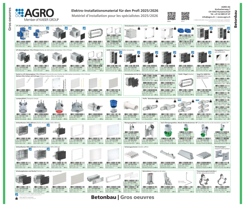 Calendario murale materiale per installazioni elettriche.