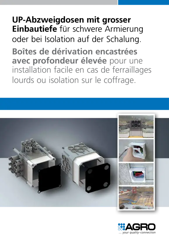 Flush-mounted junction box.