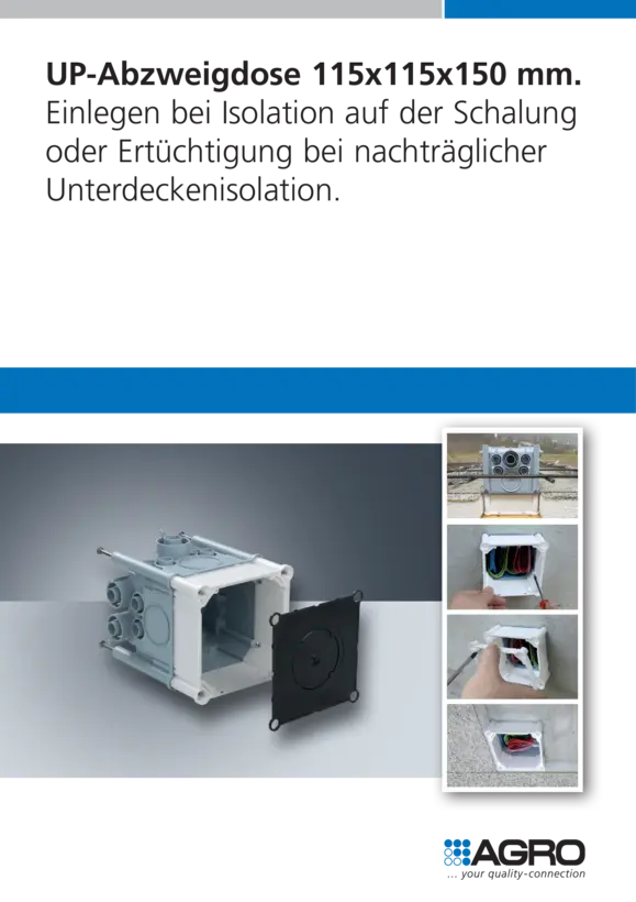 Flush-mounted junction box.