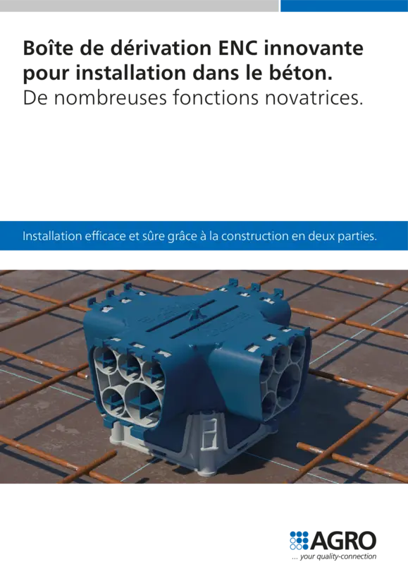 Boîte de dérivation ENC innovantes pour installation dans le béton