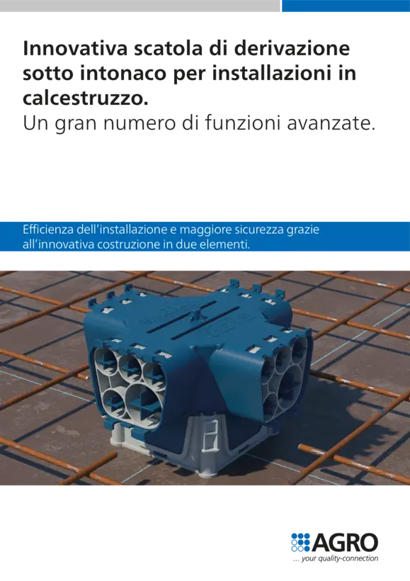 Innovativa scatola di derivazione sotto intonaco per installazioni in calcestruzzo