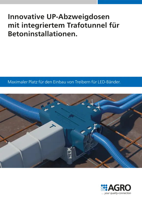 Innovative UP-Abzweigdosen mit integriertem Trafotunnel für Betoninstallationen