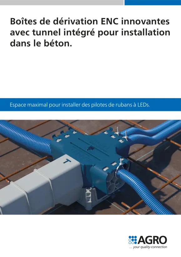 Boîtes de dérivation ENC innovantes avec tunnel intégré pour installation dans le béton