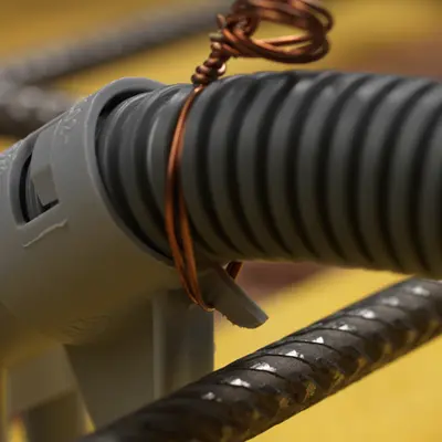 Possibilité de fixation additionnelle du tube sur le tenon.
