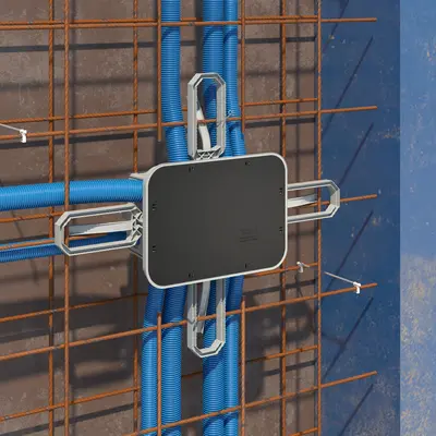Convient également au montage sur paroi - à fixer sur l'armature au moyen de la technique d'installation Prefix®.