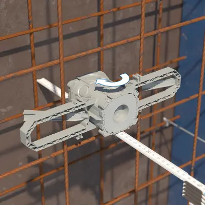 Pour les chapes de béton de 20 à 35 mm ou en tournant le Prefix® pour les chapes de béton de 45 à 60 mm.