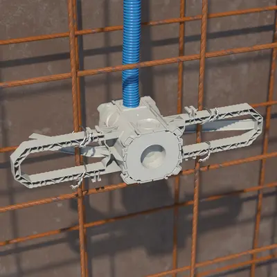 Attachez le Prefix® solidement aux fers à béton avec des du fil à ligaturer. Cela permet d'éviter le glissement de manière fiable.