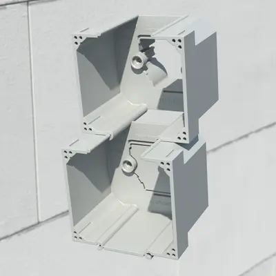 Per realizzare delle combinazioni, tagliare le pareti laterali ed unire le scatola da incasso.