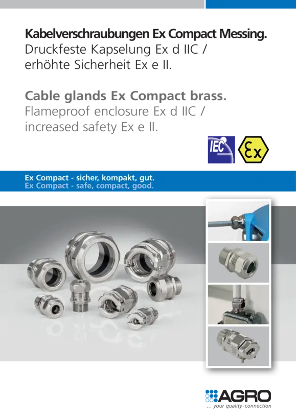 Kabelverschraubungen Ex Compact Produktfamilie.
