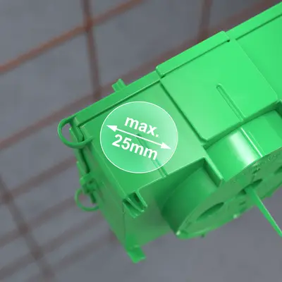 Voor leiding- resp. buisinvoeren op maat tot max. Ø 25 mm.