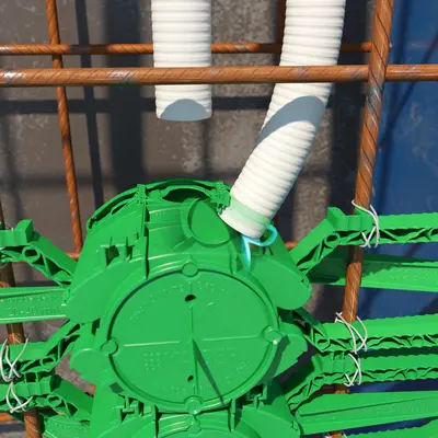 The conduits can now simply be inserted into the prepared openings.