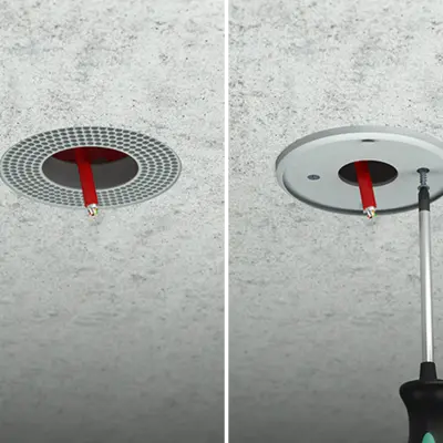 De universele schroefvlakken maken een eenvoudige en snelle installatie van het apparaat mogelijk zonder te boren of te pluggen...