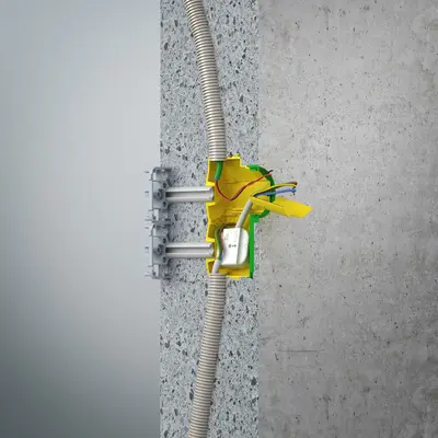 Durch Einsetzen der Trennwand lassen sich zwei unterschiedliche Spannungsarten normgerecht in der B1 Electronic-Dose unterbringen. Darüber hinaus bietet sie einen großzügigen Installationsraum…