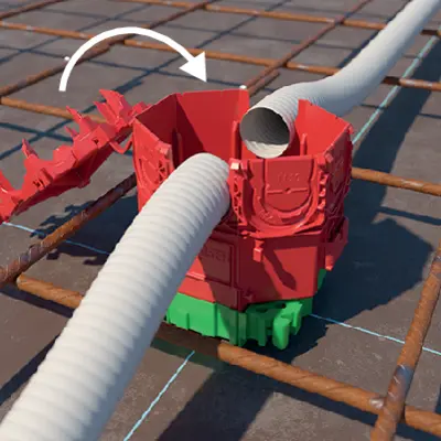 Na de laatste visuele inspectie van de buizen kan het deksel gemakkelijk met handkracht worden gesloten, terwijl tegelijkertijd de buizen veilig worden vastgehouden.