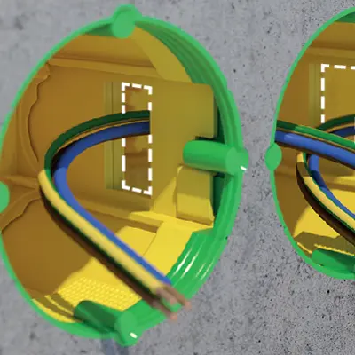 The connection of sockets, for example can be realized in three different ways. It is possible to open a junction box in the middle area of the one-gang junction box afterwards,...